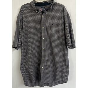 EUC Chaps Ralph Lauren‎ Mens XL Tall Preppy Plaid Easy Care Logo Pocket